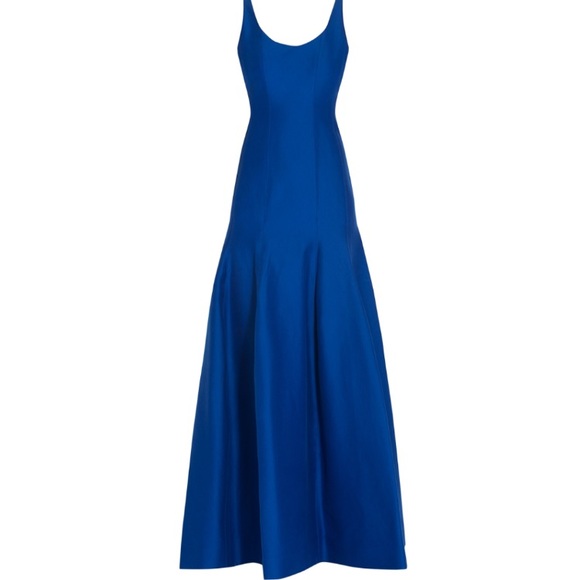 Halston Heritage Tulip Faille Evening Gown in Blue - Picture 2 of 8